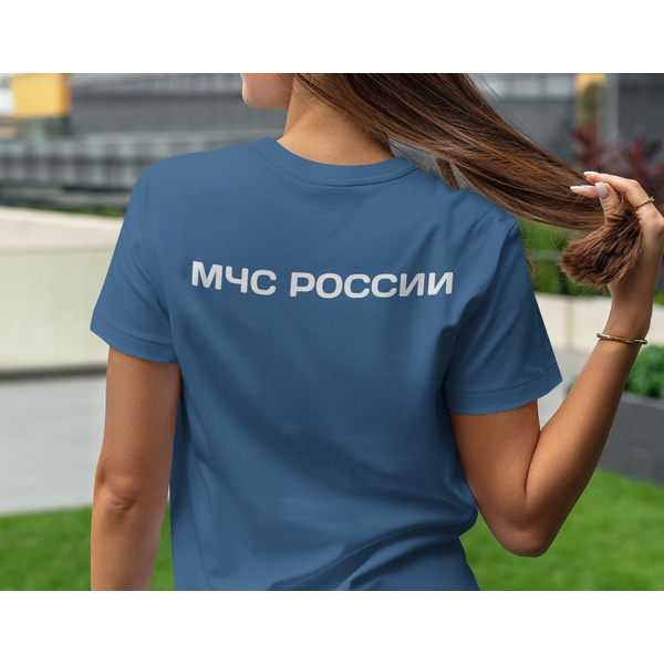 Футболка МЧС России синяя именная, изображение 6